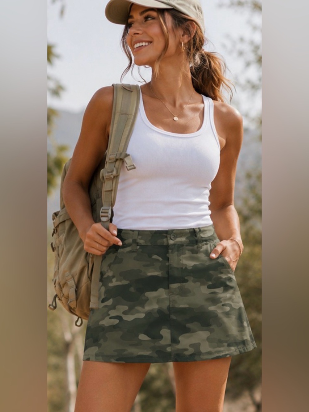 NWT Eddie Bauer Adventurer 2.0 Camo Skort Women’s Sz 8 UPF 50 Outdoor Activewear